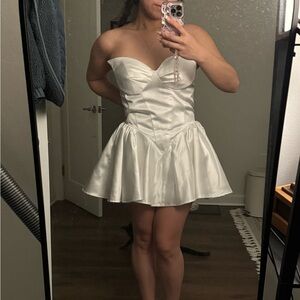 Elegant Ivory Engagement Mini Dress